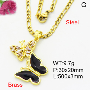Fashion Brass Necklace  F3N403927aakl-L002