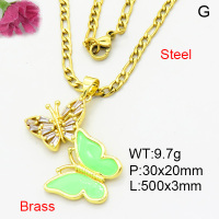 Fashion Brass Necklace  F3N403929aakl-L002
