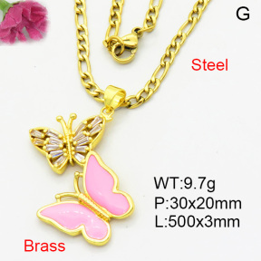 Fashion Brass Necklace  F3N403930aakl-L002