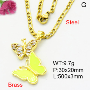 Fashion Brass Necklace  F3N403931aakl-L002