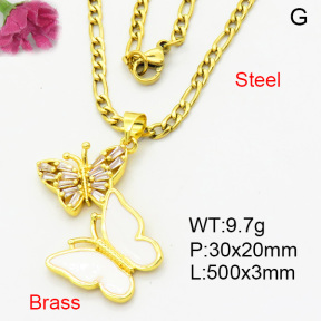Fashion Brass Necklace  F3N403932aakl-L002