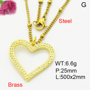 Fashion Brass Necklace  F3N403933aakl-L002