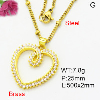 Fashion Brass Necklace  F3N403934aakl-L002
