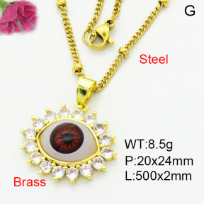 Fashion Brass Necklace  F3N403935ablb-L002