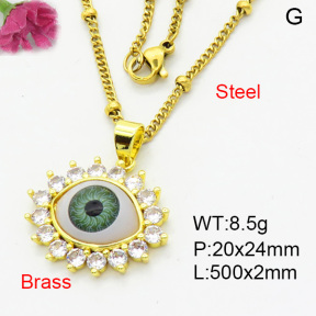 Fashion Brass Necklace  F3N403936ablb-L002
