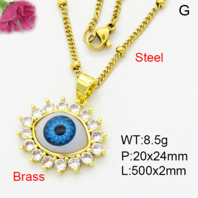 Fashion Brass Necklace  F3N403937ablb-L002