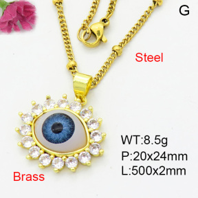 Fashion Brass Necklace  F3N403938ablb-L002