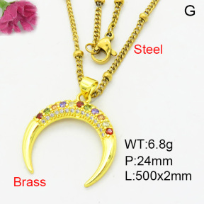 Fashion Brass Necklace  F3N403939baka-L002