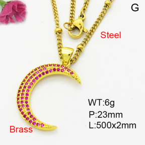 Fashion Brass Necklace  F3N403940aakl-L002