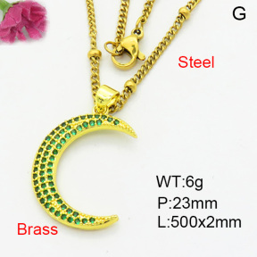 Fashion Brass Necklace  F3N403941aakl-L002