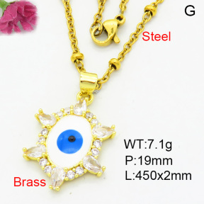 Fashion Brass Necklace  F3N403945aakl-L002