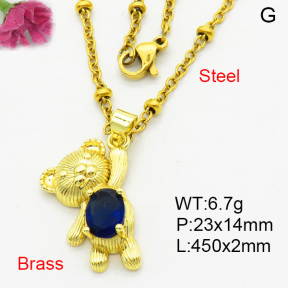 Fashion Brass Necklace  F3N403949avja-L002