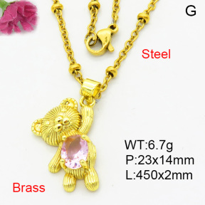 Fashion Brass Necklace  F3N403951avja-L002