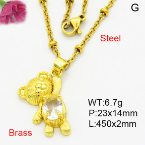 Fashion Brass Necklace  F3N403952avja-L002