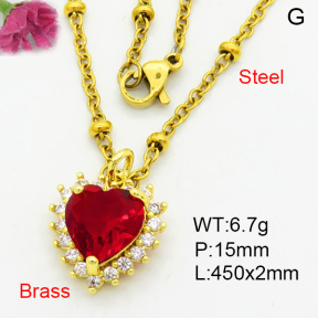 Fashion Brass Necklace  F3N403953aakl-L002