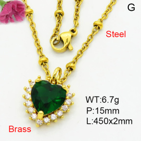 Fashion Brass Necklace  F3N403954aakl-L002