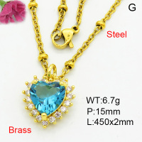Fashion Brass Necklace  F3N403955aakl-L002