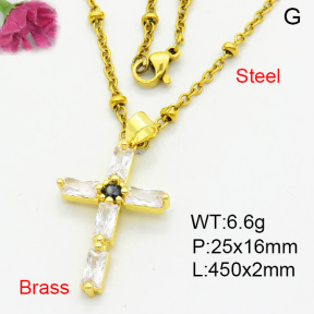 Fashion Brass Necklace  F3N403958aajl-L002