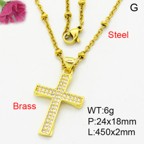 Fashion Brass Necklace  F3N403960baka-L002