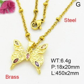 Fashion Brass Necklace  F3N403963aajl-L002