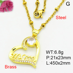 Fashion Brass Necklace  F3N403967aajl-L002