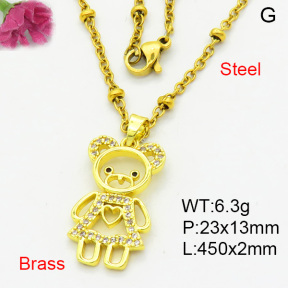 Fashion Brass Necklace  F3N403968aajl-L002