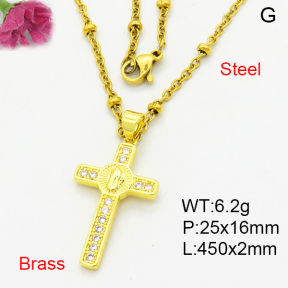 Fashion Brass Necklace  F3N403970avja-L002