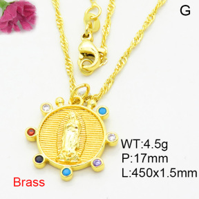 Fashion Brass Necklace  F3N403971avja-L002