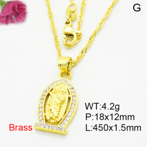 Fashion Brass Necklace  F3N403972avja-L002