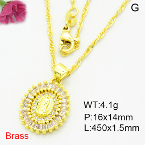 Fashion Brass Necklace  F3N403973aakl-L002