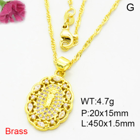 Fashion Brass Necklace  F3N403974baka-L002