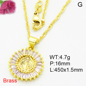 Fashion Brass Necklace  F3N403975aakl-L002