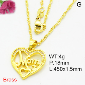 Fashion Brass Necklace  F3N403976avja-L002
