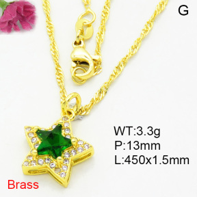 Fashion Brass Necklace  F3N403978aajl-L002
