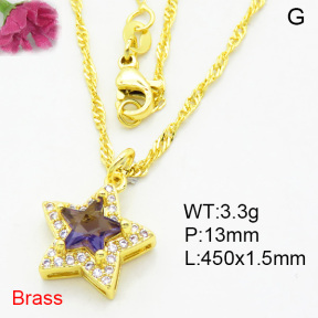 Fashion Brass Necklace  F3N403979aajl-L002