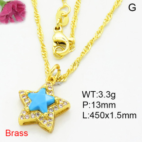 Fashion Brass Necklace  F3N403980aajl-L002