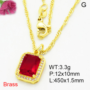 Fashion Brass Necklace  F3N403981aajl-L002