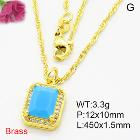 Fashion Brass Necklace  F3N403984aajl-L002