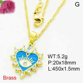 Fashion Brass Necklace  F3N403985aajl-L002