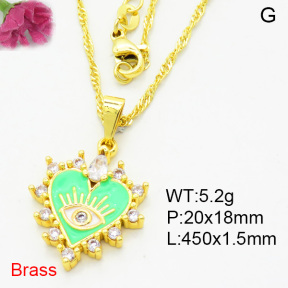Fashion Brass Necklace  F3N403986aajl-L002