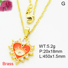 Fashion Brass Necklace  F3N403987aajl-L002