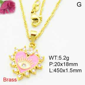 Fashion Brass Necklace  F3N403988aajl-L002