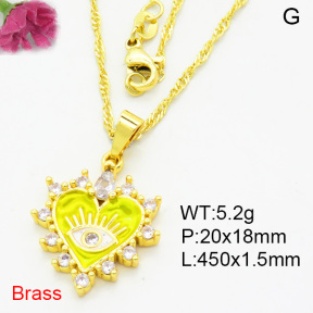 Fashion Brass Necklace  F3N403989aajl-L002
