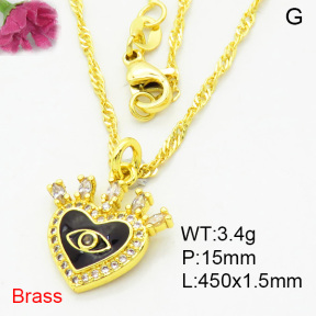 Fashion Brass Necklace  F3N403991aajl-L002