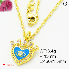 Fashion Brass Necklace  F3N403992aajl-L002