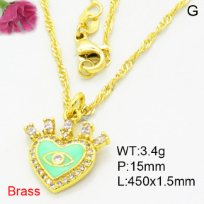 Fashion Brass Necklace  F3N403993aajl-L002