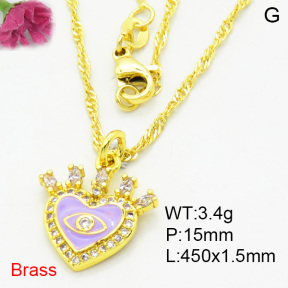 Fashion Brass Necklace  F3N403994aajl-L002