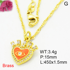 Fashion Brass Necklace  F3N403995aajl-L002