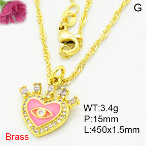 Fashion Brass Necklace  F3N403996aajl-L002
