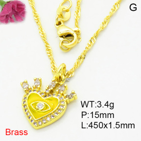 Fashion Brass Necklace  F3N403997aajl-L002